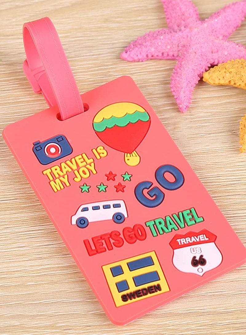 4-Piece Luggage Tag Set for Suitcases, Handbags, School Bags, and Instruments - Includes Name and Address Tags with Information Card and Hanging Buckle. - Image 3