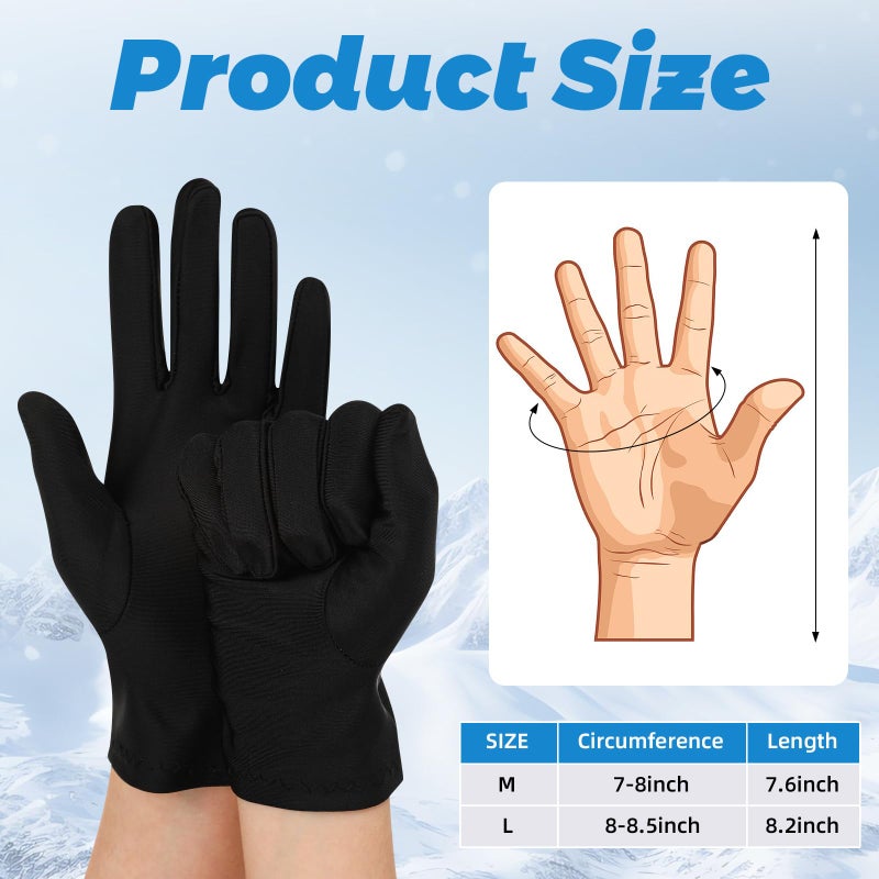 Funnysoft 6 Pairs Lightweight Glove Liners, Thin Warm Winter Liners for Cycling Motorcycle Hiking Sporting Driving Running Skiing(L,Black) - Image 3