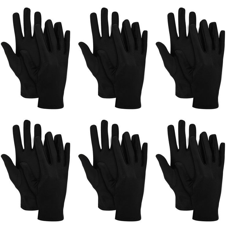 Funnysoft 6 Pairs Lightweight Glove Liners, Thin Warm Winter Liners for Cycling Motorcycle Hiking Sporting Driving Running Skiing(L,Black) - Image 1