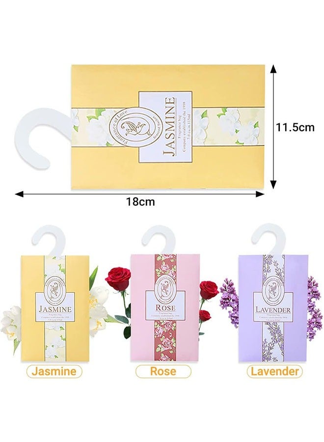 12 Piece Fragrance Sachet Bags, Drawer Fresheners Wardrobe Air Fresheners for Drawers Closets Wardrobes Bathrooms Cars, Lavender Jasmine Rose  - Image 2