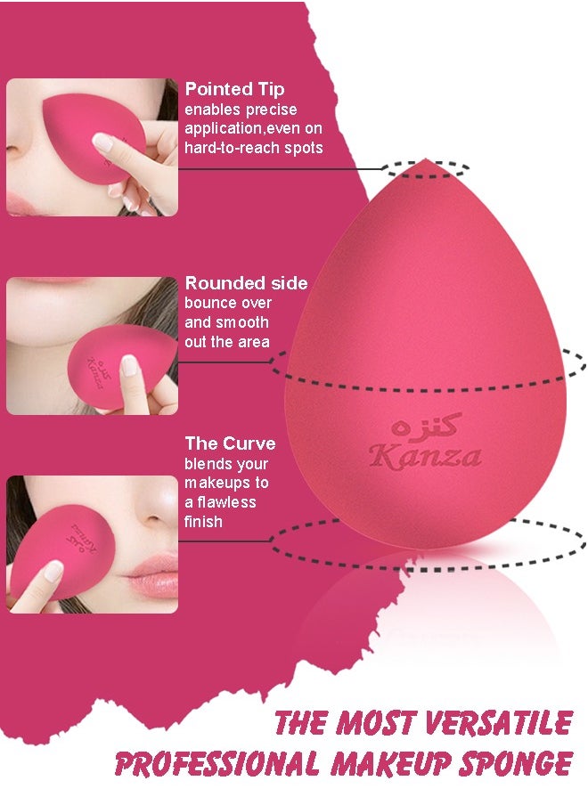 Kanza 8 Pcs Makeup Sponge Set Beauty Blender Set Foundation Blending Dry and Wet Beauty Multi Colored Sponge Latex Free Super Soft Cosmetic Makeup Puff Tools  - Image 3