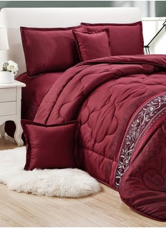 Moon 4 Pieces Single Size 160x210Cm Comforter Set Medium Filling Bedding Set for All Season Includes 1Comforter 1Bedsheet 1Pillow Shams and 1Cushion cases  - Image 2