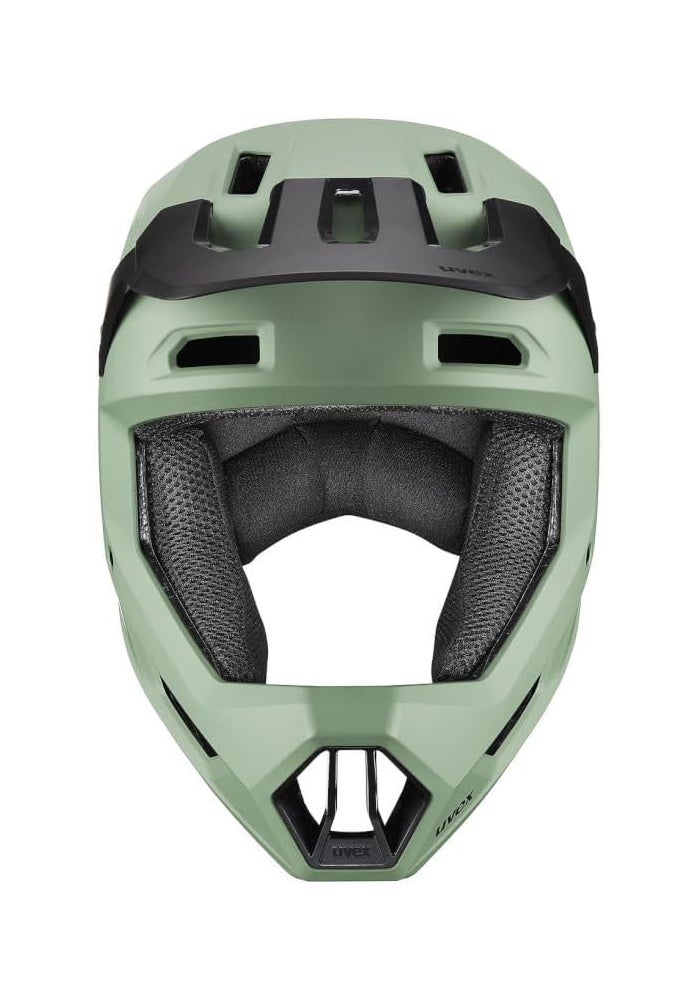 UVEX خوذة دراجة جبلية كاملة الوجه من Uvex، أخضر مائل إلى السواد غير لامع، تناسب قابلة للتعديل مع تهوية، 52-55 سم - Image 2