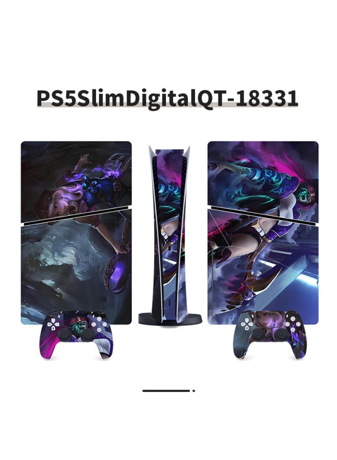 general Suitable For Sony PS5 Game Sticker Digital Version Protective Film Cool Fashion Trendy Game Full Set Of Sticker Film-Color:PS5SlimDigitalQT-18331 - Image 1