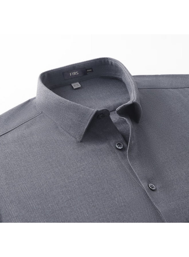 FIRS Shanshan Men's Long Sleeve Shirt Thickened Wool Blend Four Seasons Fluffy Warm Stretch Commuter Top - Image 4