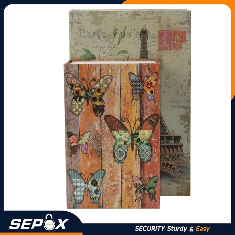 SEPOX ® 2Pc-Pack Wonderland Theme 8.5"x5"x2.2" Safe Book Lock Box, Steel Safe Box Combination Lock, Dorm-Safe & Versatile, Real Paper Cover, Sturdy Steel Interior, Storage for Cash & Valuables - Image 4