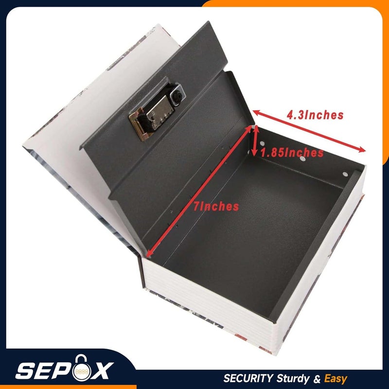 SEPOX ® 2Pc-Pack Wonderland Theme 8.5"x5"x2.2" Safe Book Lock Box, Steel Safe Box Combination Lock, Dorm-Safe & Versatile, Real Paper Cover, Sturdy Steel Interior, Storage for Cash & Valuables - Image 3