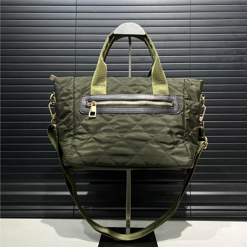 Women'S Fashion Nylon Quilted Handbag Large Capacity Retro Casual Versatile Shoulder Crossbody Bag - Image 5