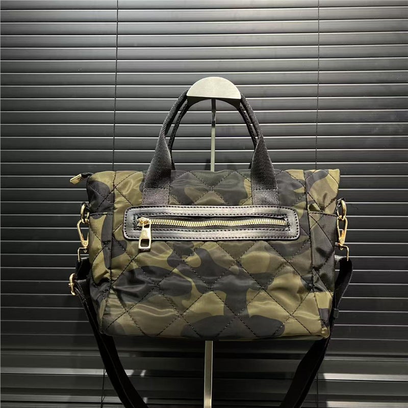 Women'S Fashion Nylon Quilted Handbag Large Capacity Retro Casual Versatile Shoulder Crossbody Bag - Image 3