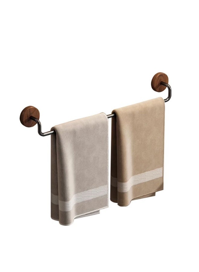 MIXDE 2PCS  Walnut Bathroom Towel Rack No Drill, Minimalist Design, Space-Saving Organizer for Bathroom u0026 Vanity (Waterproof, Rustic Wood)  - Image 4