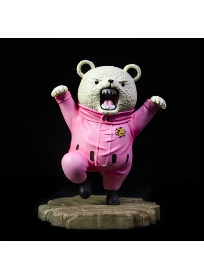 Generic - One Piece King Of Red Heart Pirates Group Luo GK Kung Fu Bebo Bear BEPO Kung Fu Bear Hand-made Model-Color:Yellow - Image 1