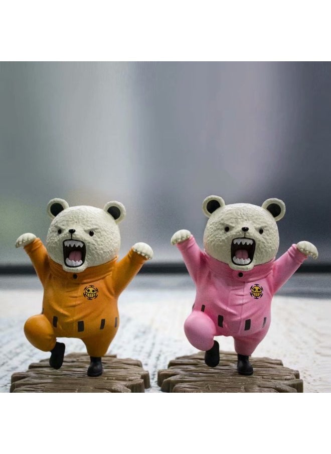 Generic - One Piece King Of Red Heart Pirates Group Luo GK Kung Fu Bebo Bear BEPO Kung Fu Bear Hand-made Model-Color:Yellow - Image 1