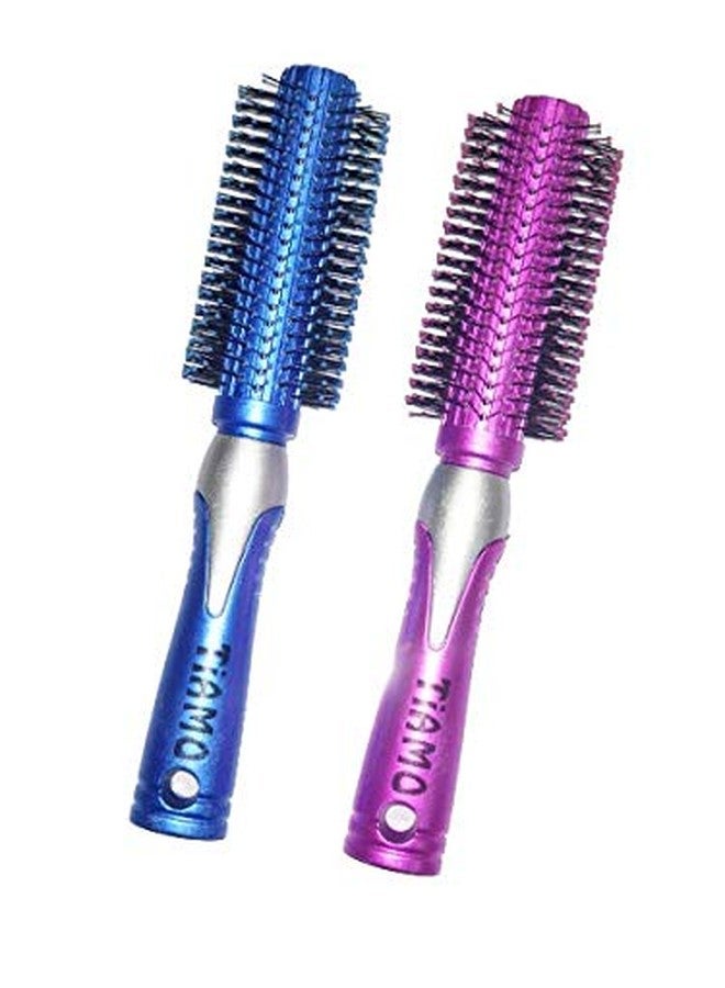 Tiamo Round Plastic Hair Brush set of 2 for daily hair styling - Image 2