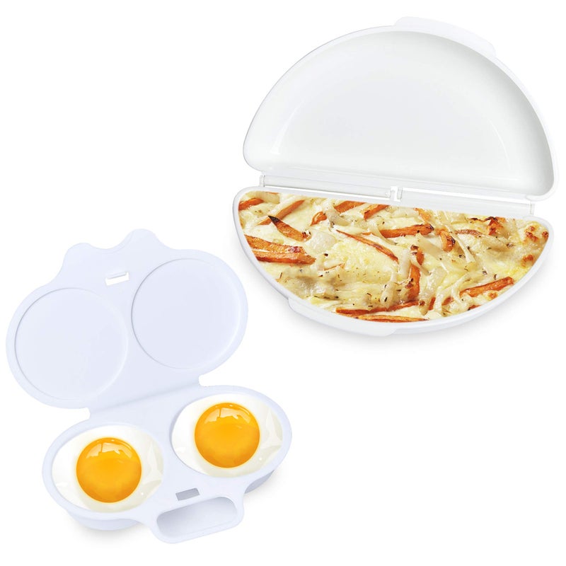 Akamino Easy Egg Breakfast Set Akamino Microwave Omelet Pan and Egg Poacher  BPA Free Egg Maker Easy to Use and NonStick Breakfast Egg Cookware