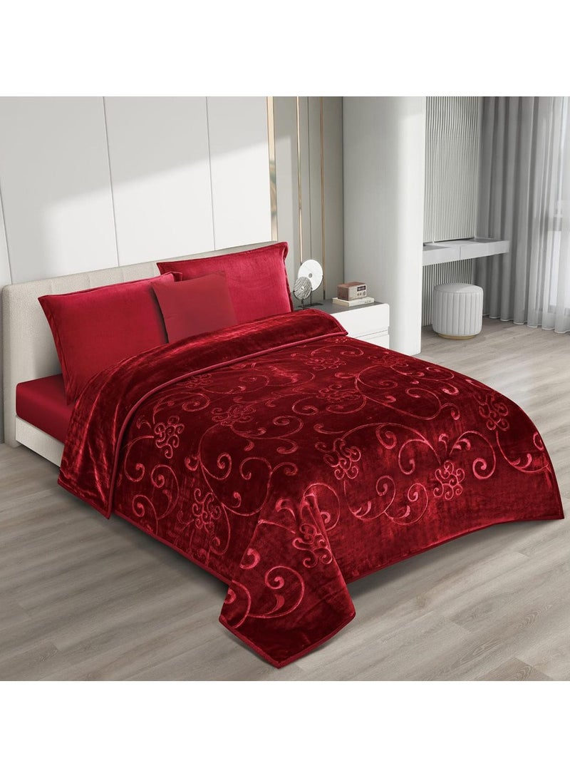 Xi Duo Duo Single-size blanket, two sides: one embossed, one plain, with an ultra-soft texture. Size: 160*220cm