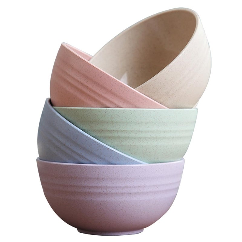 Wheat Straw Salad Soup Bowls Set 13 5cm Lightweight 5 Pieces Dinnerware - Image 2