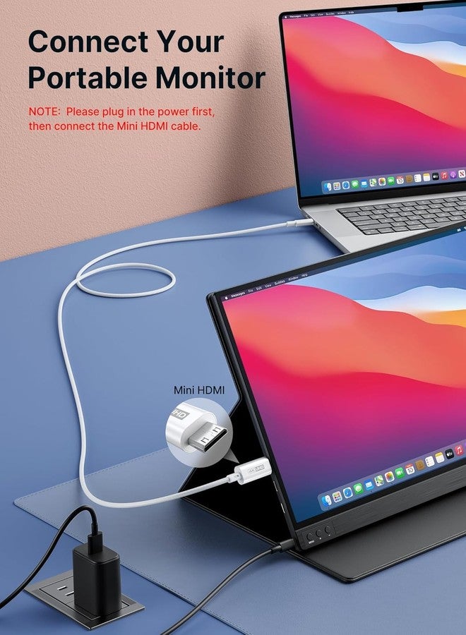 JSAUX USB-C to Mini HDMI Cable 3FT (NOT HDMI), Laptop to Portable Monitor Cable, High Speed 4K Cord (4K@30Hz/2K@60Hz/1080P), Compatible with Portable Monitor, Steam Deck, Laptop, Phone, ROG Ally - Image 3