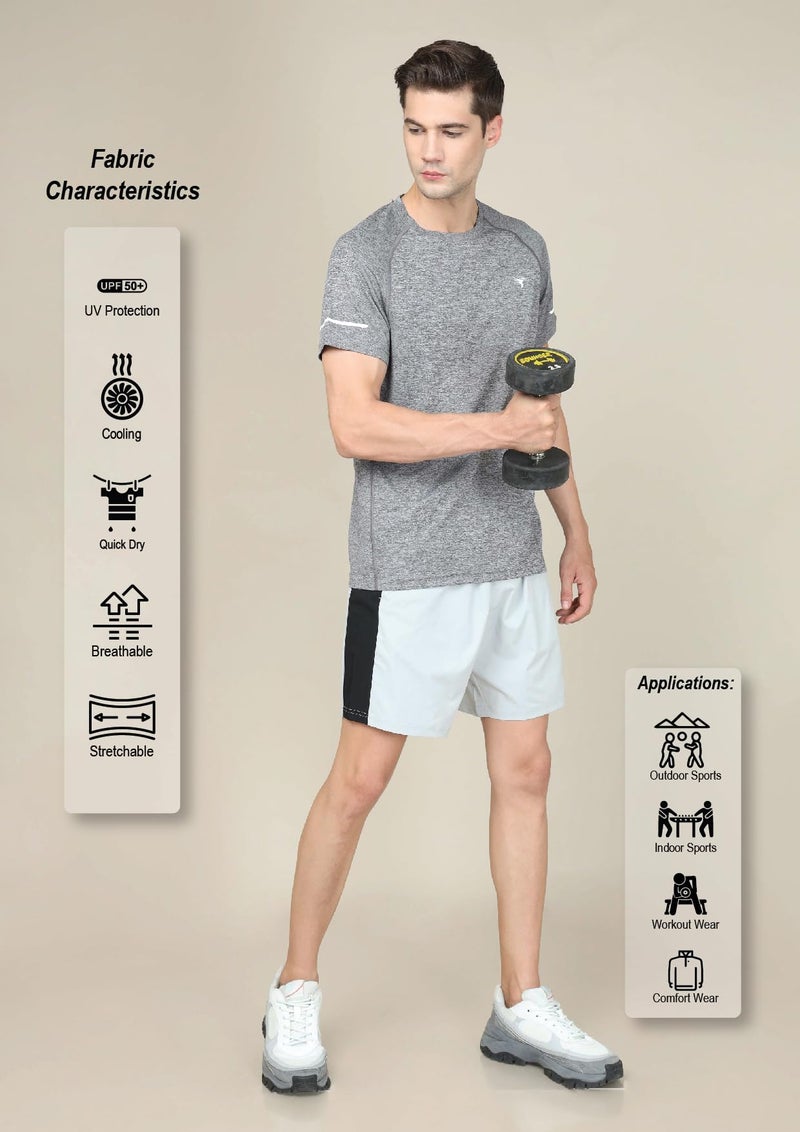 TECHNOSPORT Mens Slim Fit Self-Design T-Shirt (MTP740BLK_Black_2XL) - Image 4