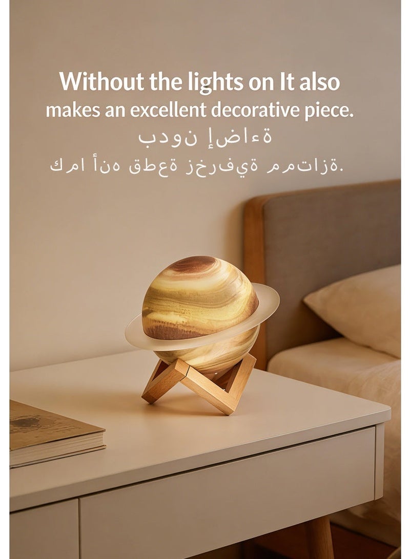 مصباح ليلي Planet Moon Music Night Light مصباح بجانب السرير، مكبر صوت Bluetooth، 8 أوضاع إضاءة ليلية LED قابلة للتعديل إعدادات إضاءة محيطة متعددة هدية عيد ميلاد للجنسين هدية عيد ميلاد مثالية لها - Image 3