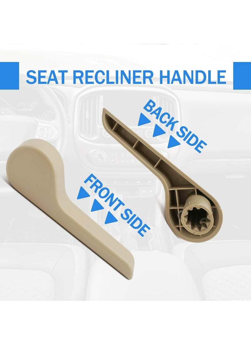 2PCS Seat Recliner Handle Lever Front Left+Right Side Compatible with 2007-2013 Chevy Chevrolet Avalanche Silverado Suburban, GMC Sierra Yukon Replaces 15232595 15232599 Beige