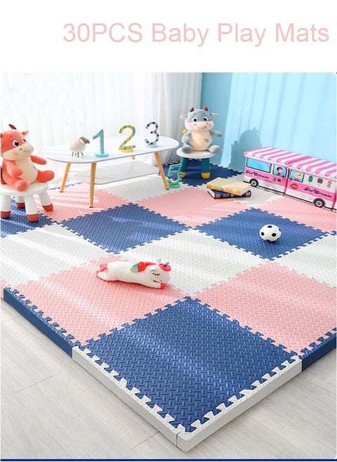 30 Pieces Baby Soft Eva Puzzle Play Mat For Play Pen, For Outdoor And Indoor, BPA Free, 30 X 30 CM, 12MM