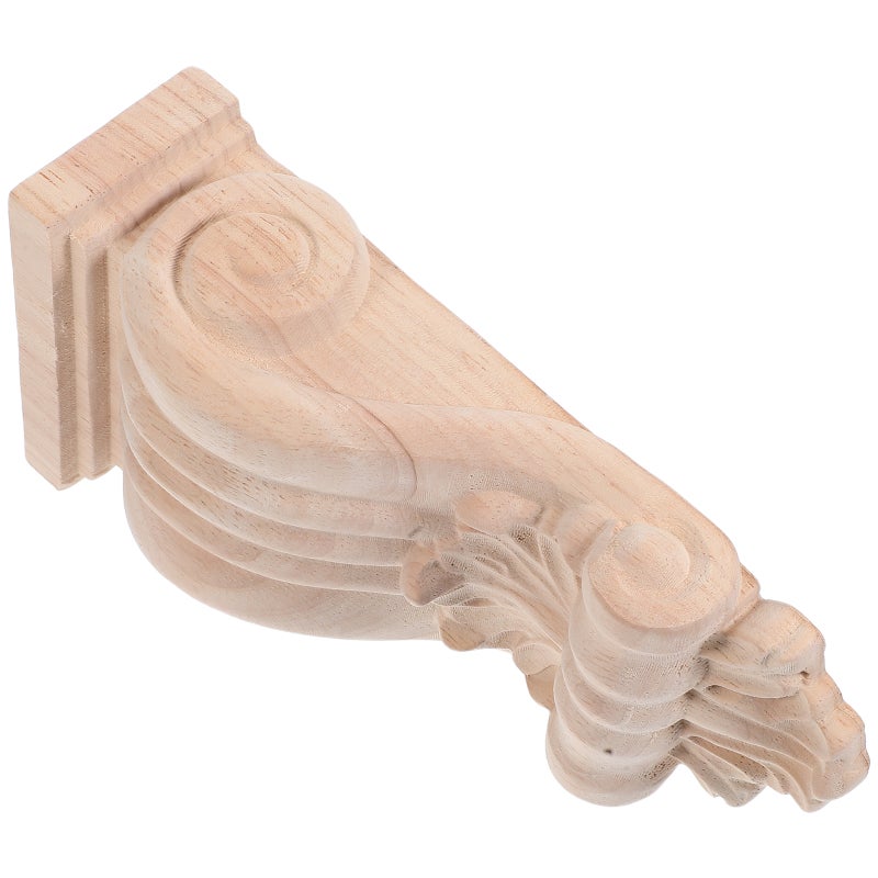 2pcs Wood Corbel for Shelves Decorative: Shelf Bracket Corner Onlay - Farmhouse Decor Unfinished Applique for Furniture Support - Image 4
