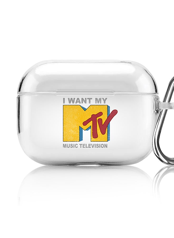 Stylizedd Classic Clear printed Case for Apple AirPods Pro 2nd Generation Thin Transparent Cover [Designed for Apple AirPods Pro 2nd Generation] - I want my mtv  - Image 1