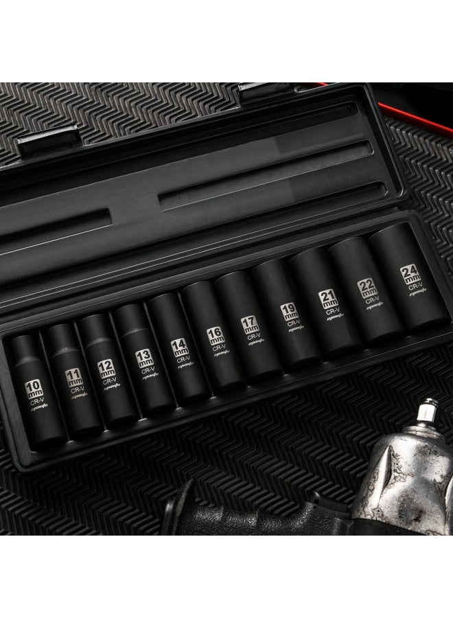 EPAuto 12Inch Drive Metric Deep Impact Socket Set CrV 6 Points 11 Sockets - Image 4
