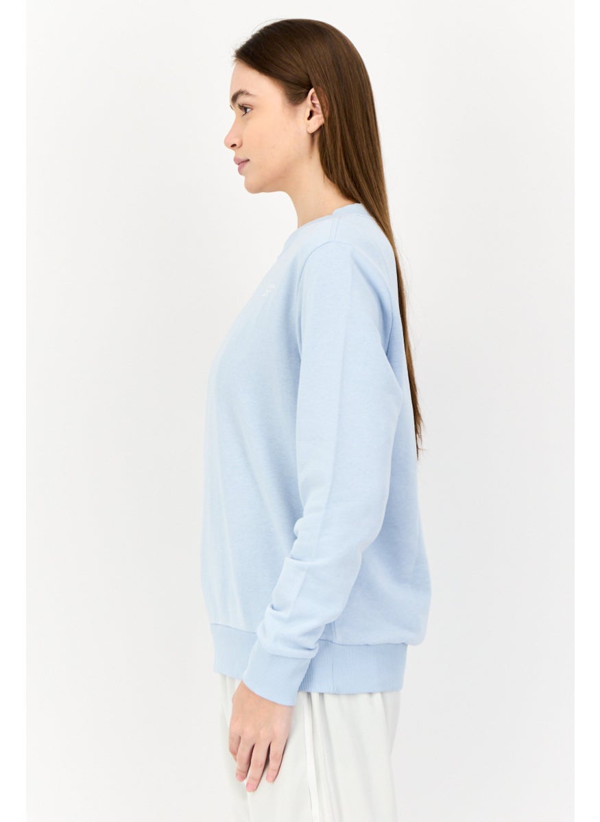 Reebok Women Sportswear Fit Long Sleeves Outdoor Sweatshirt, Light Blue  - Image 2