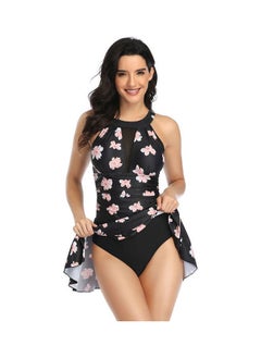 NIBEMINENT Padded One Piece Swimwear Black/Pink  - Image 1