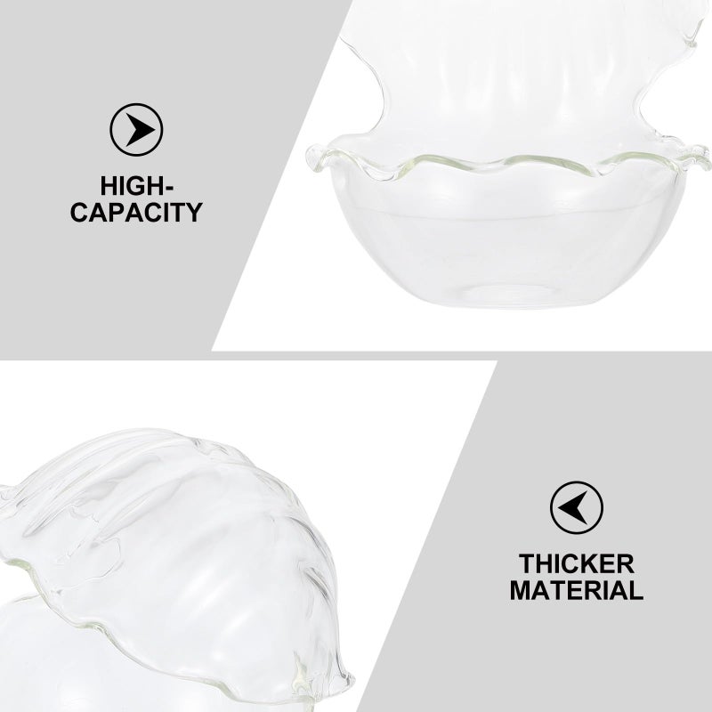 Shell Shaped Glass Dessert Bowl 400ml for Fruit Salad Sashimi Serving - Image 4