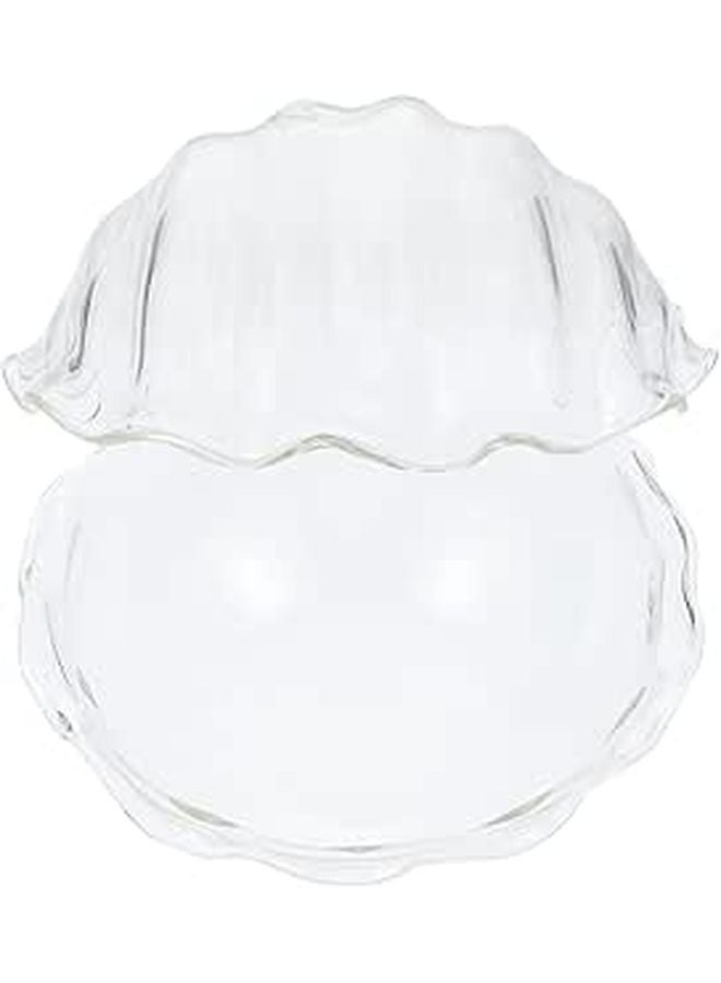 Shell Shaped Glass Dessert Bowl 400ml for Fruit Salad Sashimi Serving - Image 1