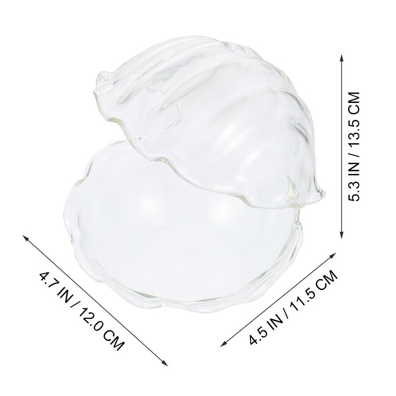 Shell Shaped Glass Dessert Bowl 400ml for Fruit Salad Sashimi Serving - Image 3