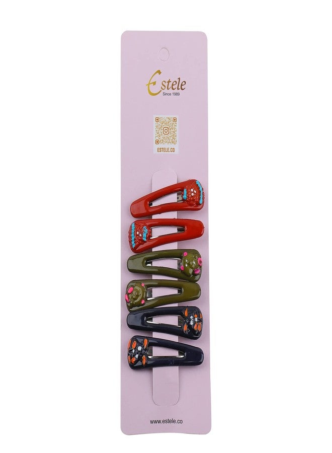Estele Multicolor Beautiful Metal Hair Tik-tak Clips for Womens/girls (Pack of 6) - Image 4