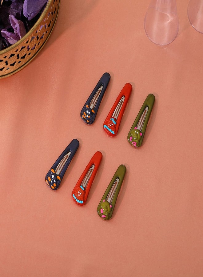 Estele Multicolor Beautiful Metal Hair Tik-tak Clips for Womens/girls (Pack of 6) - Image 3