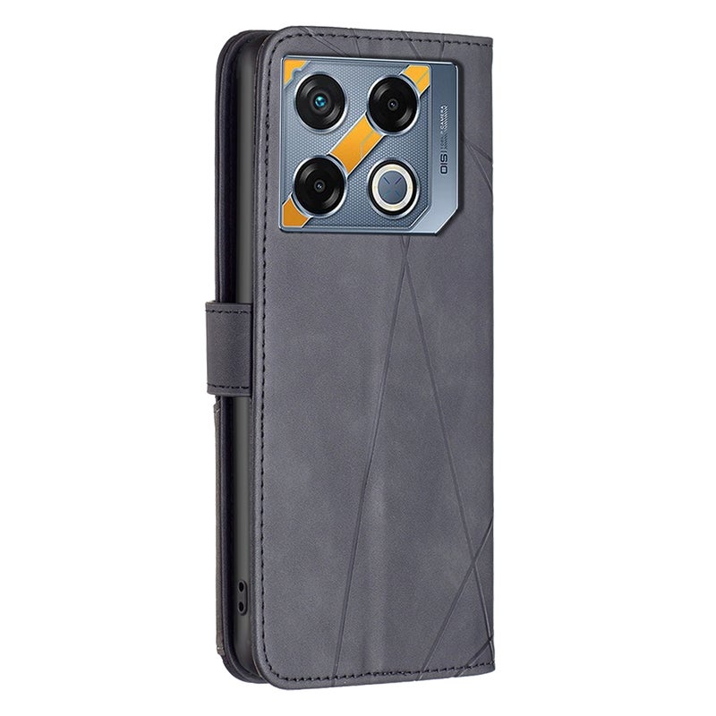 HuHa Case Cover For Infinix GT 20 Pro 5G Magnetic Buckle Rhombus Texture Leather Phone Case(Black) - Image 4