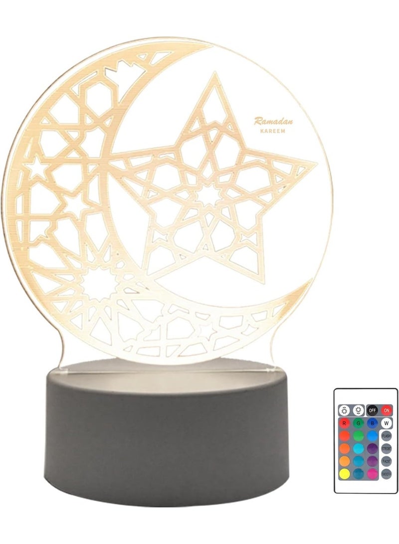 Islamic 3D LED Night Light 16 Colors Acrylic Table Lamp Touch & Remote Control USB/Battery Powered Ramadan Eid Gift Decoration - Image 3
