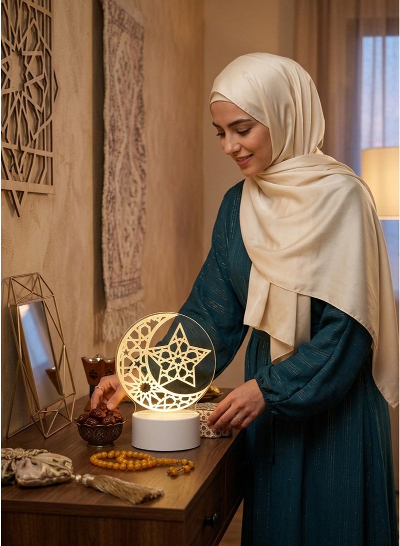 Islamic 3D LED Night Light 16 Colors Acrylic Table Lamp Touch & Remote Control USB/Battery Powered Ramadan Eid Gift Decoration - Image 2