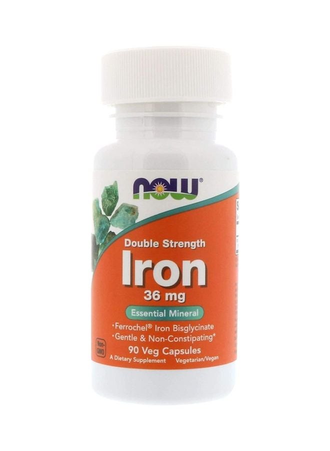 Now Foods Double Strength Iron 36 mg - 90 Veg Capsules - Image 1