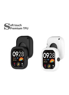 KASTWAVE Cases Designed for Redmi Watch 4 ONLY, Soft Silicone Lightweight Shell Drop-proof Scratch-Proof Flexible Protective Case, Black and White, 2 Pcs  - Image 5