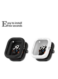 KASTWAVE Cases Designed for Redmi Watch 4 ONLY, Soft Silicone Lightweight Shell Drop-proof Scratch-Proof Flexible Protective Case, Black and White, 2 Pcs  - Image 4