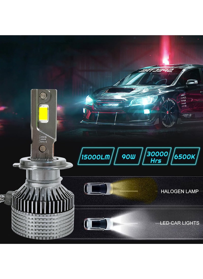 3XR H7 LED Car Headlight Bulb 90W, 15000LM, 6500K with Enhanced Cooling System Long-Lasting - 3XR Car Led Headlight 7618  - Image 4