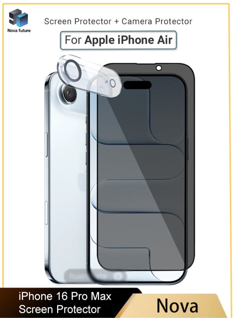 Nova future 2 in 1 Apple iPhone Air Protection Pack - Anti-Peeping Privacy Glass Screen Protector & Camera Lens Protector, Premium Edge-to-Edge, High Transparency, Anti-Explosion, Easy Installation - Image 1