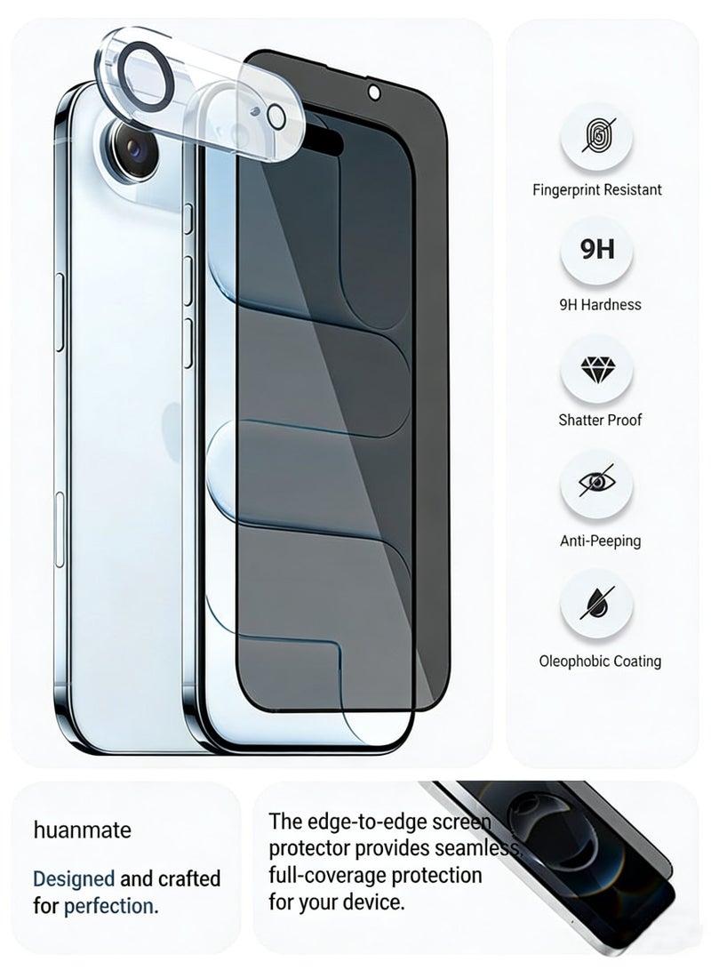 Nova future 2 in 1 Apple iPhone Air Protection Pack - Anti-Peeping Privacy Glass Screen Protector & Camera Lens Protector, Premium Edge-to-Edge, High Transparency, Anti-Explosion, Easy Installation - Image 2