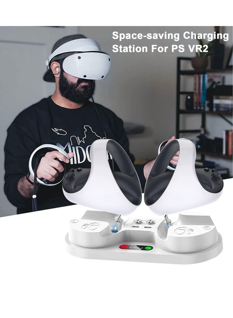 Captaintech PSVR 2 Charging Station, Dual Fast Charging Dock for Playstation VR2 Sense Controller with Led Indicator PS VR2 Charging Stand for PS5 VR2 Accessories with 4 Type-C Magnetic Clasp Type-C Cable - Image 2