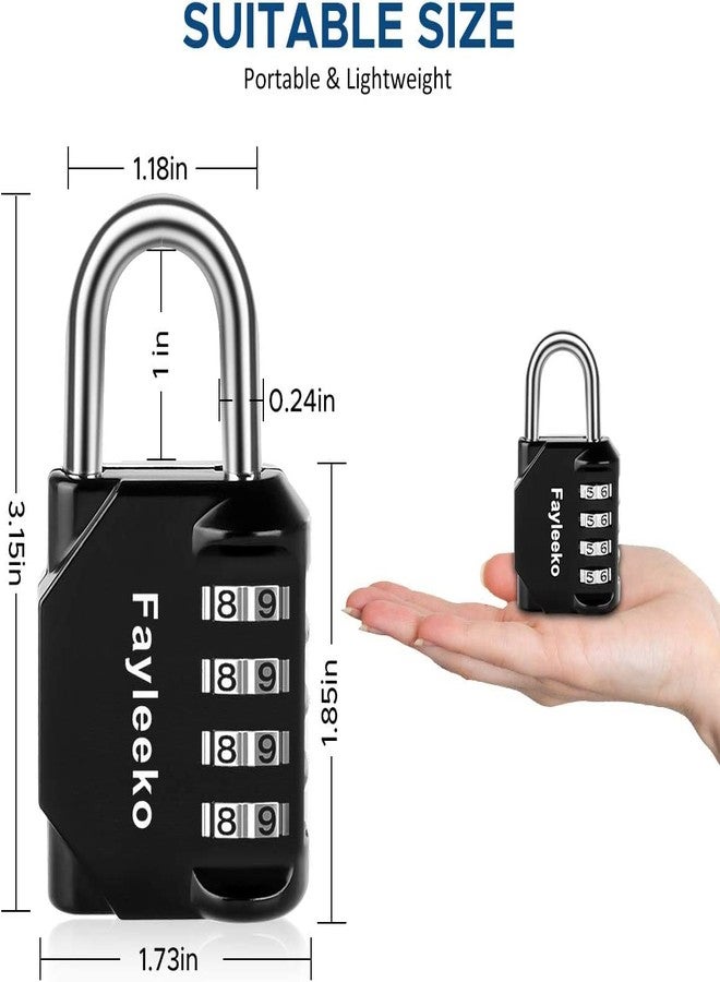 Fayleeko Combination Lock, 4 Digit Padlock for School Gym Sports Locker, Fence, Toolbox, Case, Hasp Cabinet Storage (2 Pack, Pink & Black) - Image 2