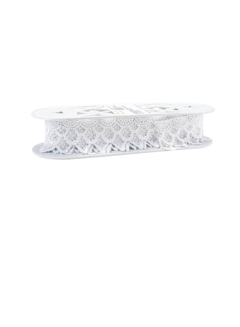 Cross Hatch Edge Venice Lace Trim 2-3/8in White - Image 3