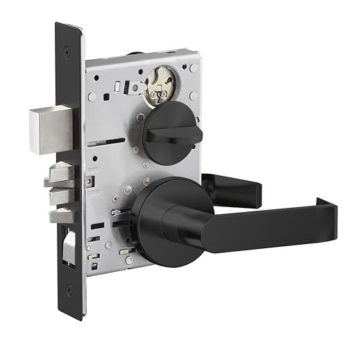 SUMBIN CommercialResidential Mortise Lockset Heavy Duty Door Lever Lock NonHanded Grade 1 Rose Only Keyed Lever Lockset UL CUL ADA Office Front Door Matt Bronze Finish - Image 3