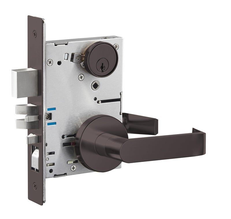 SUMBIN CommercialResidential Mortise Lockset Heavy Duty Door Lever Lock NonHanded Grade 1 Rose Only Keyed Lever Lockset UL CUL ADA Office Front Door Matt Bronze Finish - Image 2