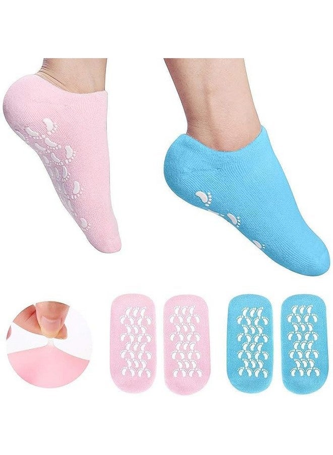 Magic Gel Moisturizing Treatment Gel Spa Foot Socks for Cracked Hills Pack of 1 Blue - Image 2